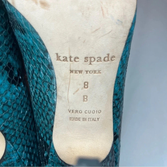 KATE SPADE Licorice Blue Snakeskin Heels Pump - Picture 7 of 8